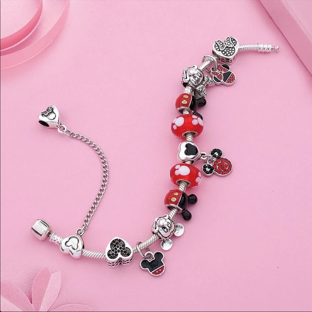 MICKEY Crystal ♡ Charms GIFT Bracelet - Picture 3 of 8